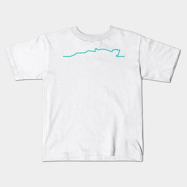 Mercedes F1 Car Line Art - 2021 Model Kids T-Shirt by GreazyL